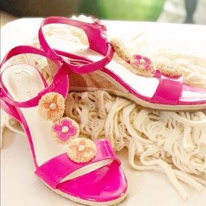 Etienne Aigner Hot Pink Wedge